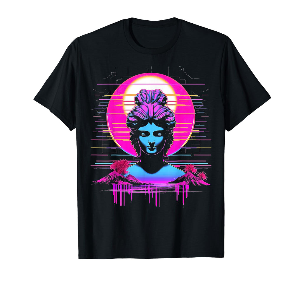 Vaporwave Geisha 80S Synthwave 35 T-Shirt - Aesthetic Graphic Unisex - T-Shirt, Sweatshirt, Hoodie