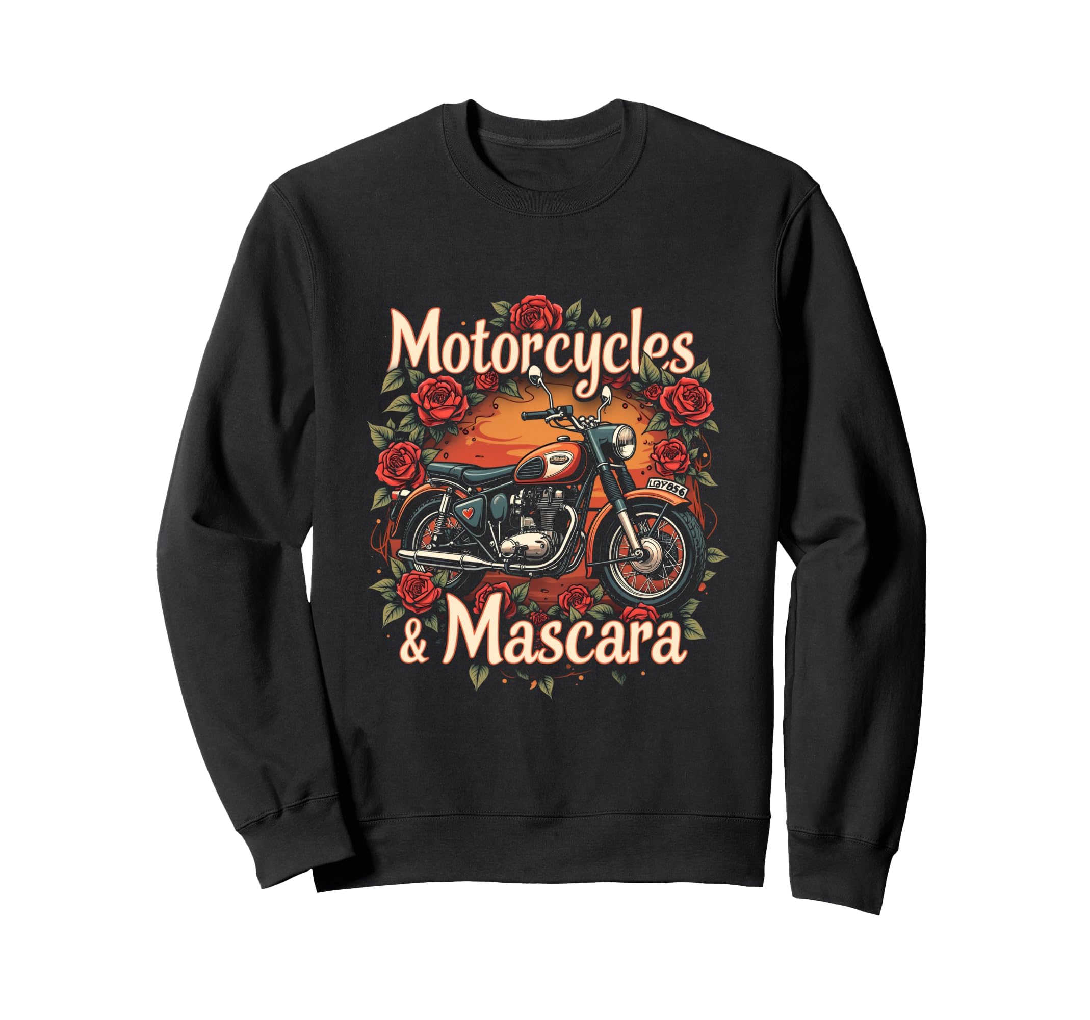 Motorcycles Mascara Motorcycle Sweatshirt - Aesthetic Graphic for Adults - T-Shirt, Sweatshirt, Hoodie