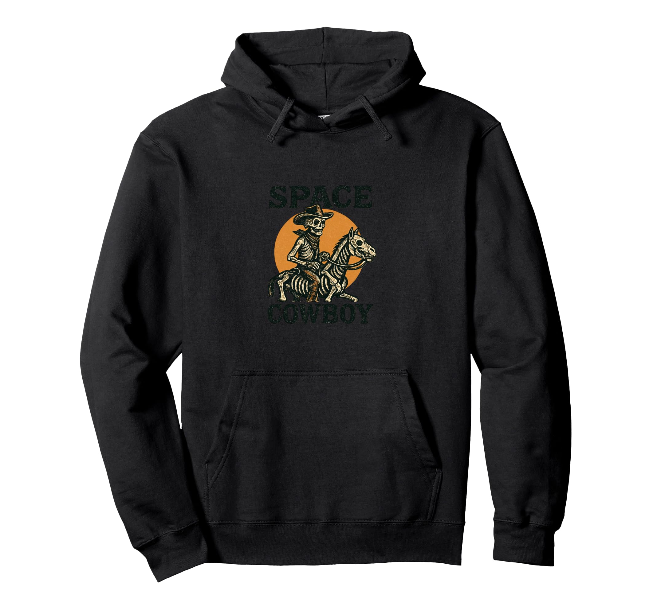 Skeleton Cowboy Western Skull Art Hoodie - Custom Art Print for Adults - T-Shirt, Sweatshirt, Hoodie