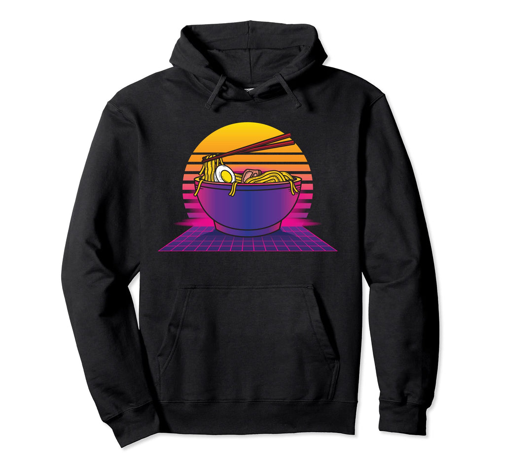 Ramen Noodle Food Japanese Synthwave Hoodie - Trendy Graphic Men Women - T-Shirt, Sweatshirt, Hoodie