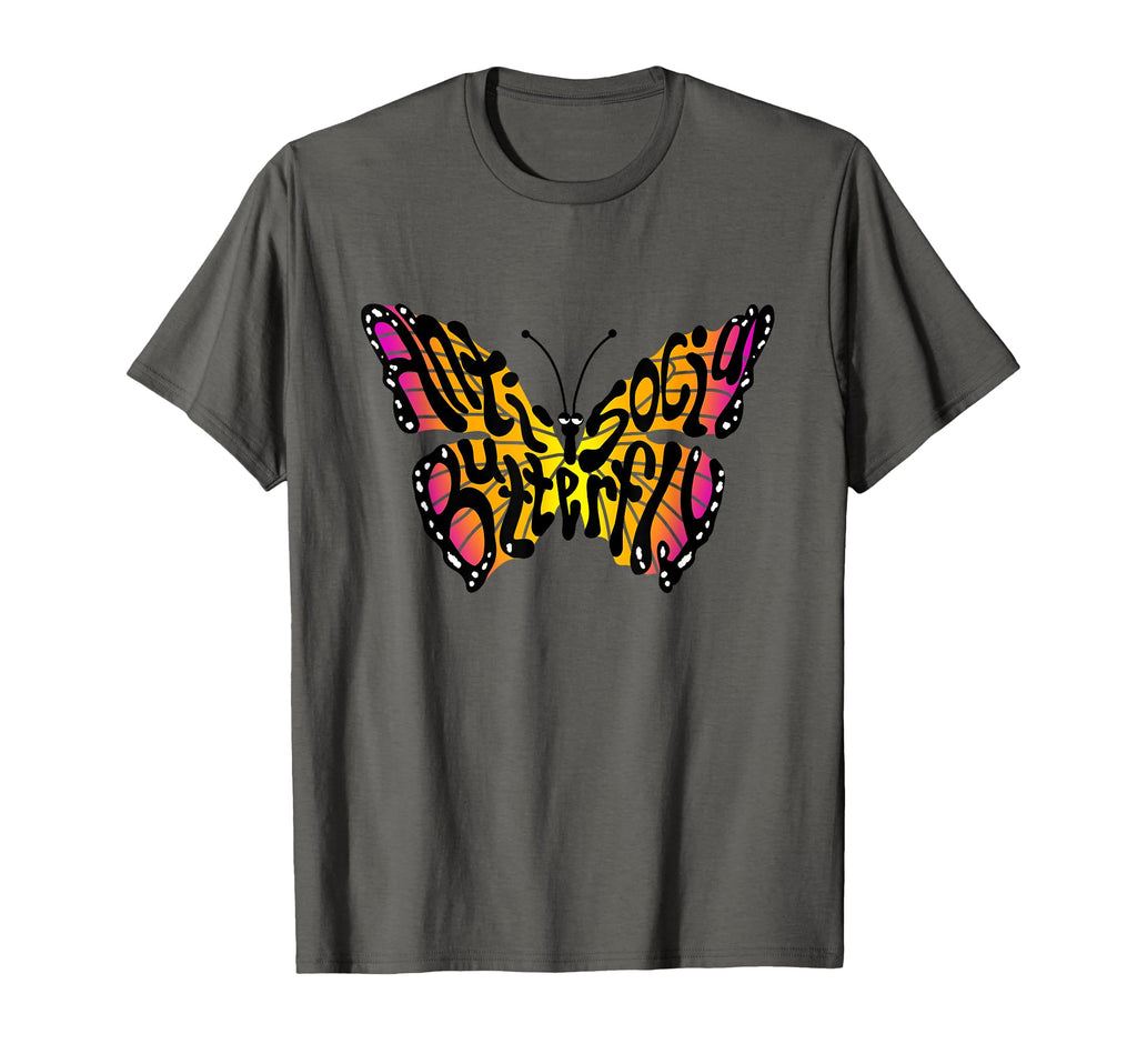 Anti Social Butterfly Beautiful T-Shirt - Unique Graphic for Adults - T-Shirt, Sweatshirt, Hoodie