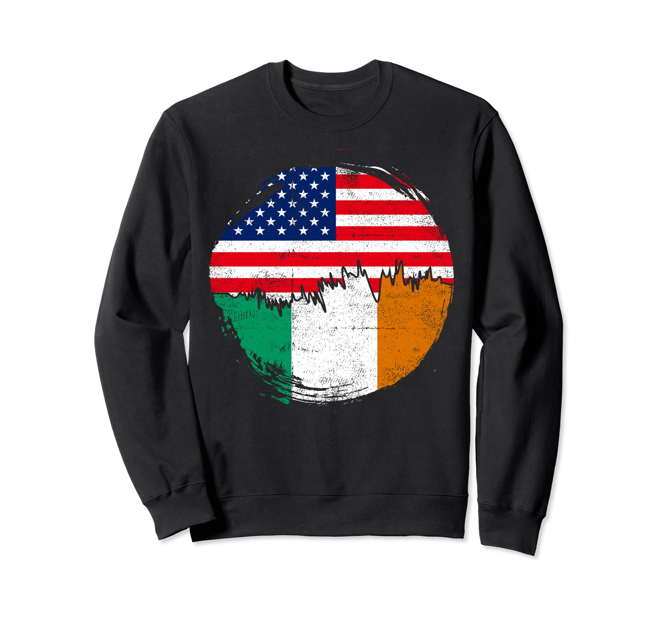 Irish American Flag Roots Sweatshirt - Casual Everyday Wear Men Women - T-Shirt, Sweatshirt, Hoodie