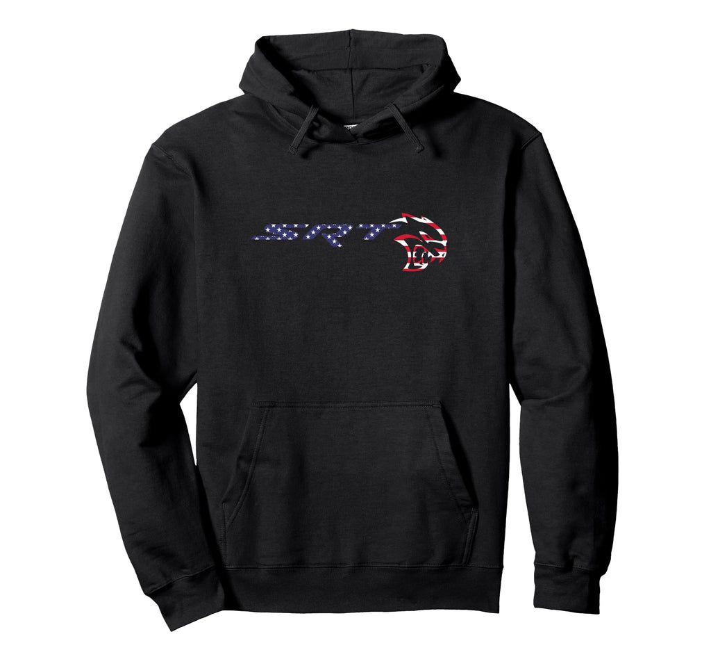 Dodge Srt Hellcat Stars And Stripes Hoodie - Minimalist Print Men Women - T-Shirt, Sweatshirt, Hoodie