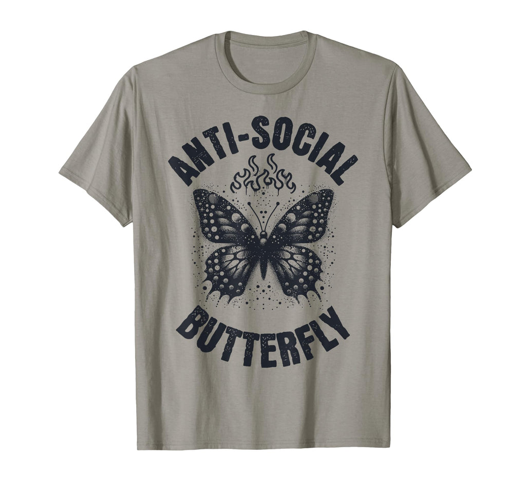 Anti Social Butterfly Funny Awkward T-Shirt - Custom Art Print for Adults - T-Shirt, Sweatshirt, Hoodie