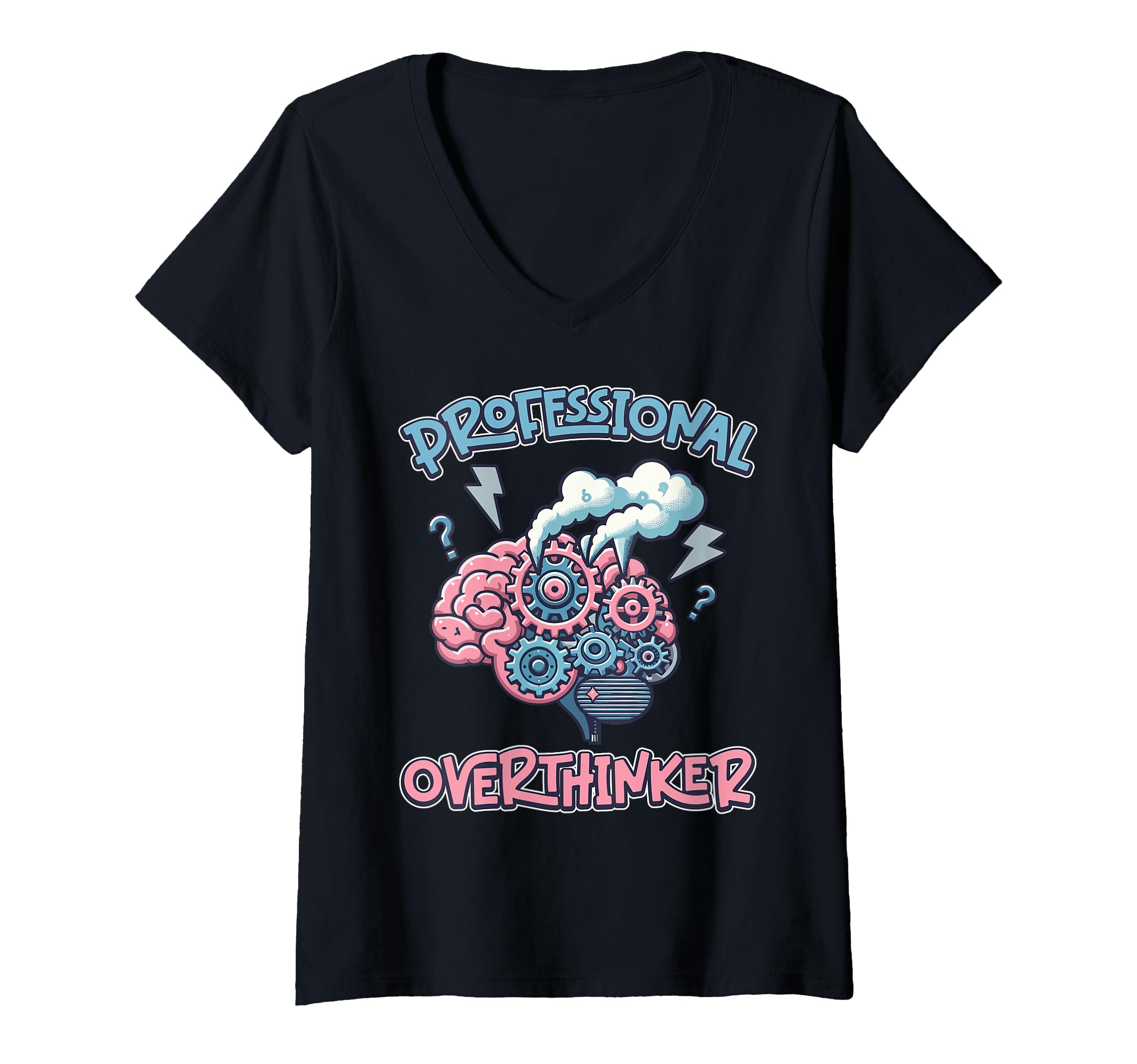 Womens Professional Overthinker Brain T-Shirt - Custom Art Print Men Women - T-Shirt, Sweatshirt, Hoodie
