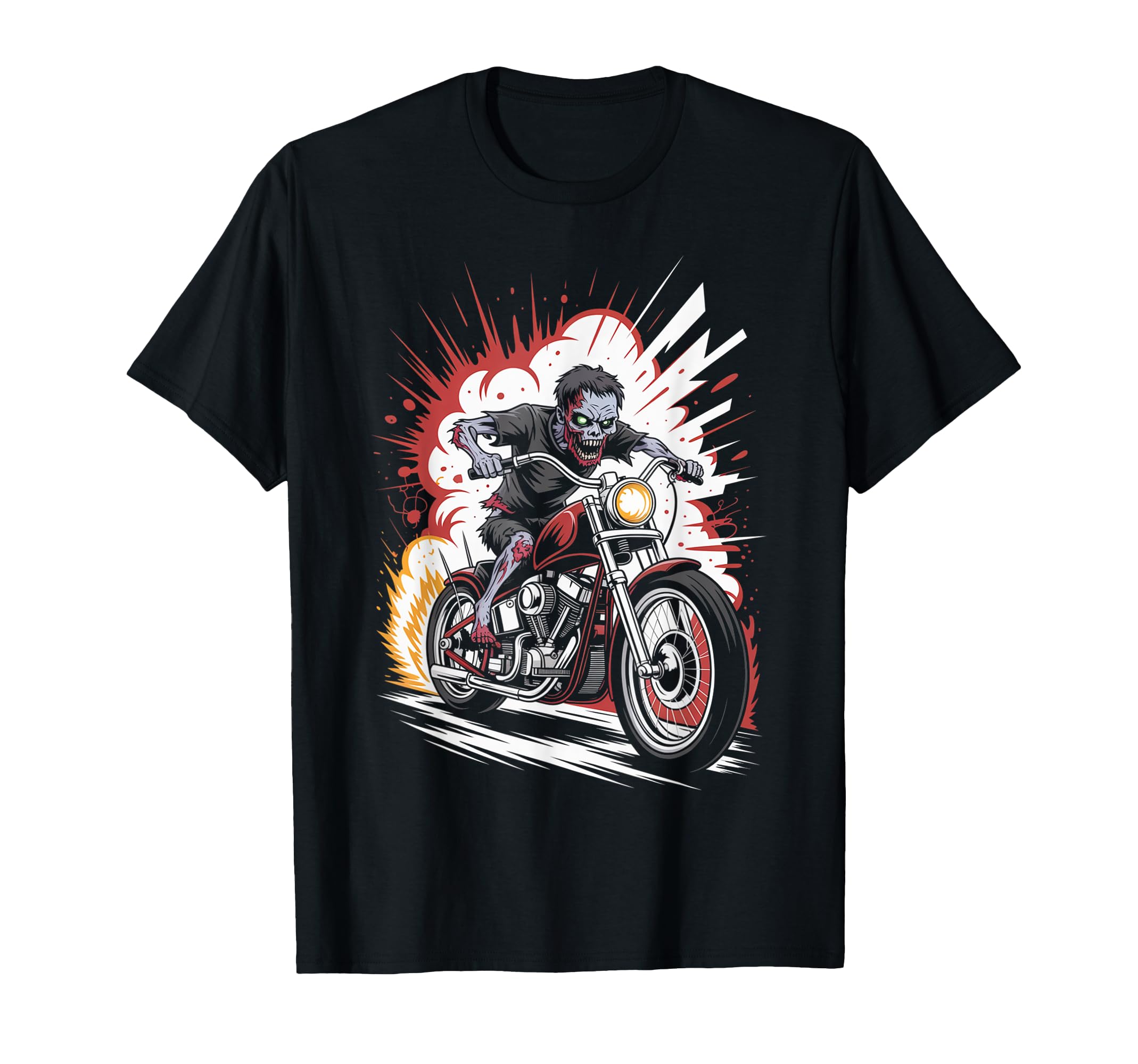 Zombie Biker Riding Motorcycle Outfit T-Shirt - Graphic Print Men Women - T-Shirt, Sweatshirt, Hoodie