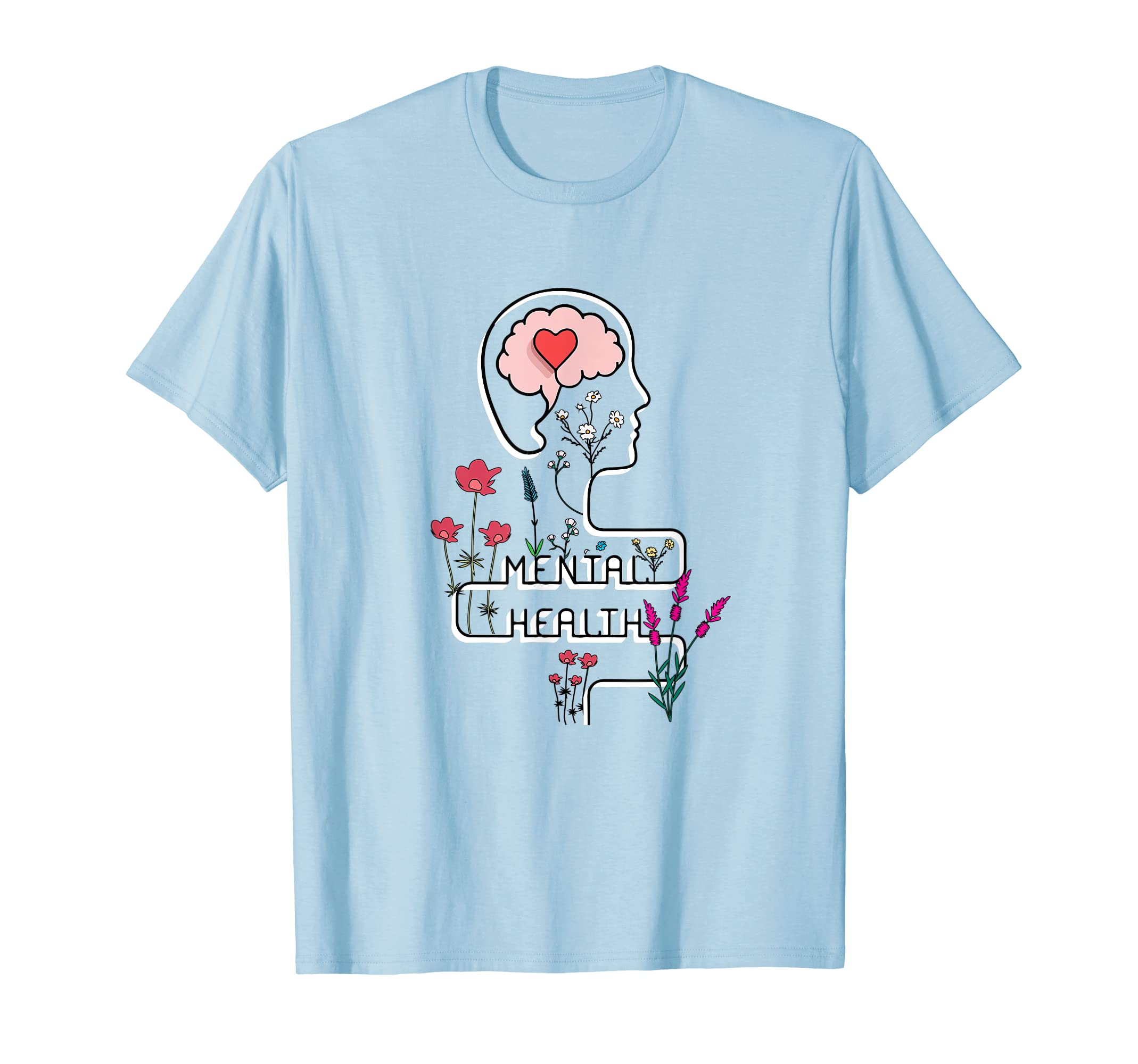 Mental Health Awareness Wildflower T-Shirt - Minimalist Print for Adults - T-Shirt, Sweatshirt, Hoodie