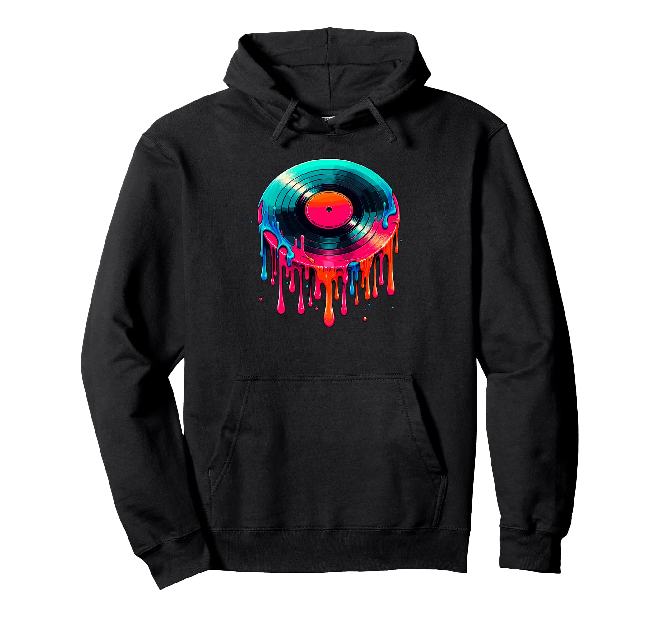 Dripping Paint Art Vinyl Disc Record Hoodie - Aesthetic Graphic Unisex - T-Shirt, Sweatshirt, Hoodie