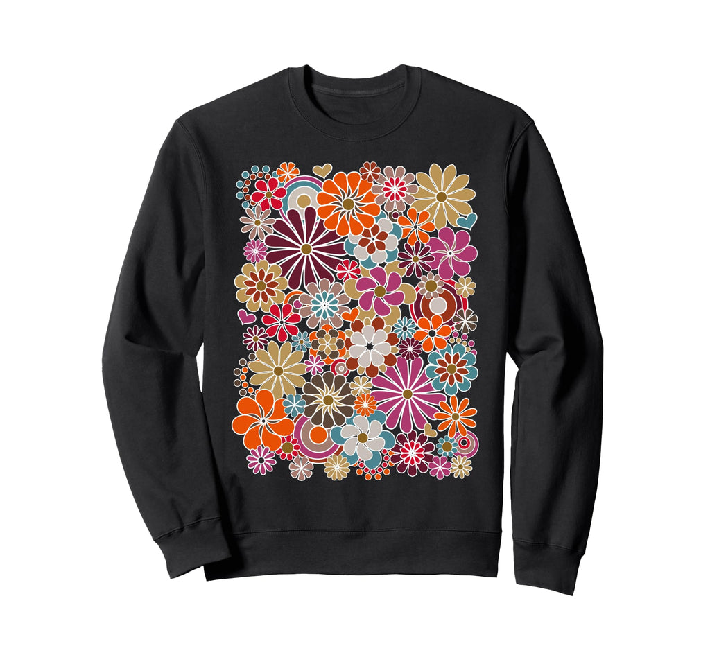Groovy Floral Pattern Sweatshirt - Streetwear Style Unisex - T-Shirt, Sweatshirt, Hoodie