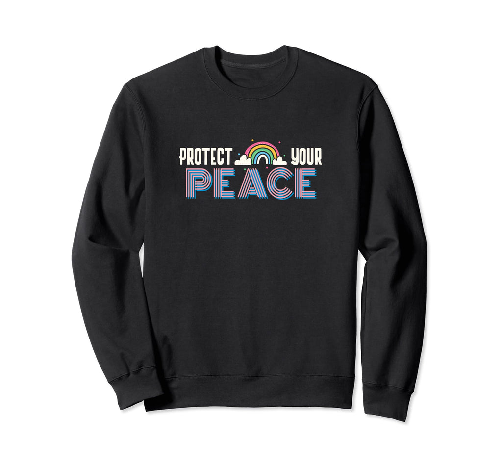 Protect Your Peace Self Care Tees Hoodie - Minimalist Print for Adults - T-Shirt, Sweatshirt, Hoodie