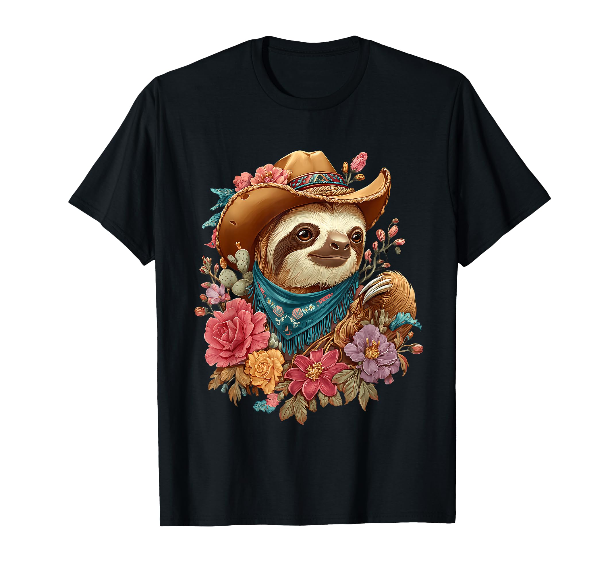 Country Cowboy Sloth Rodeo Cowgirl T-Shirt - Novelty Apparel for Adults - T-Shirt, Sweatshirt, Hoodie
