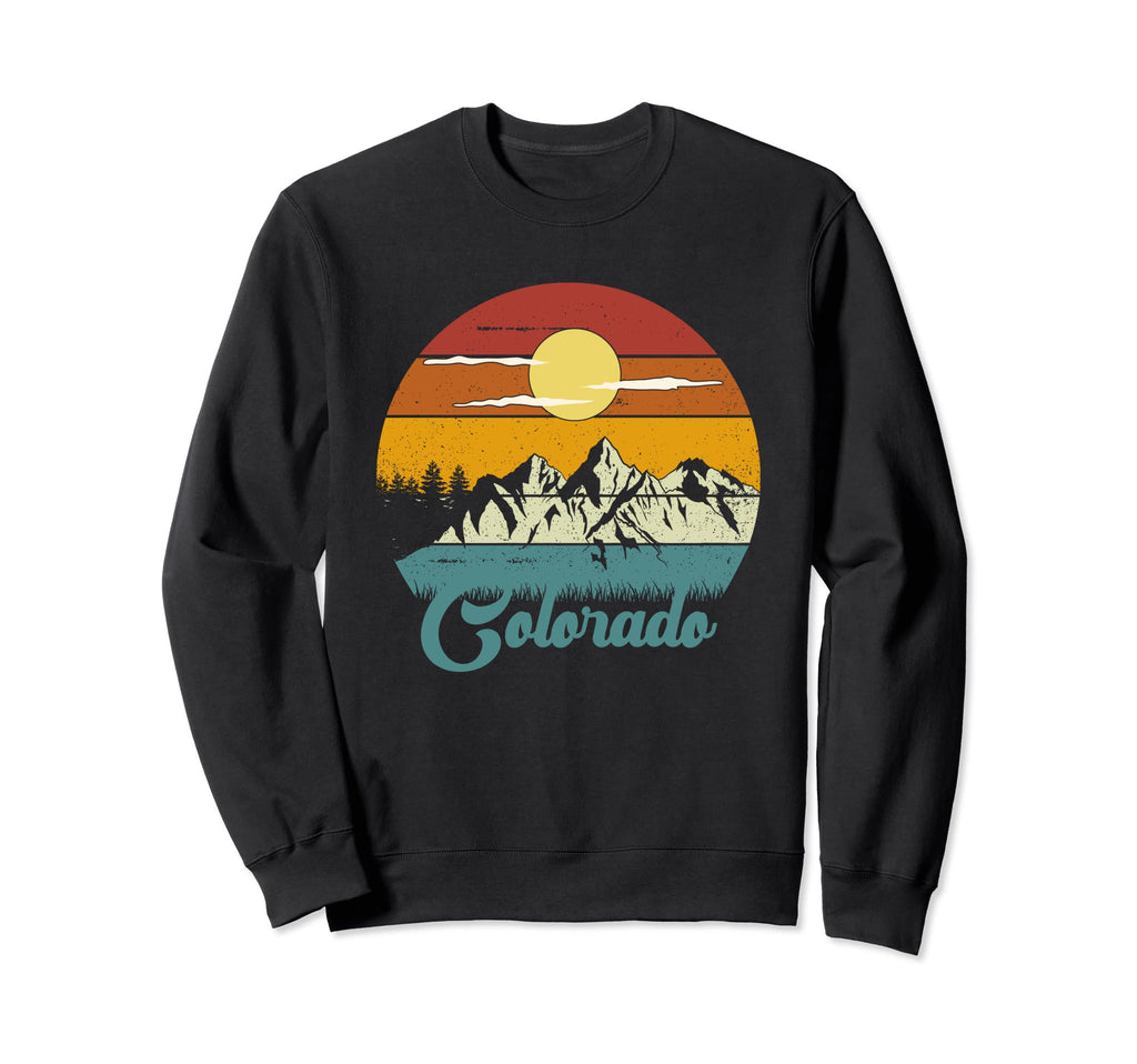 Colorado Distressed Mountains Nature Sweatshirt - Trendy Graphic Men Women - T-Shirt, Sweatshirt, Hoodie