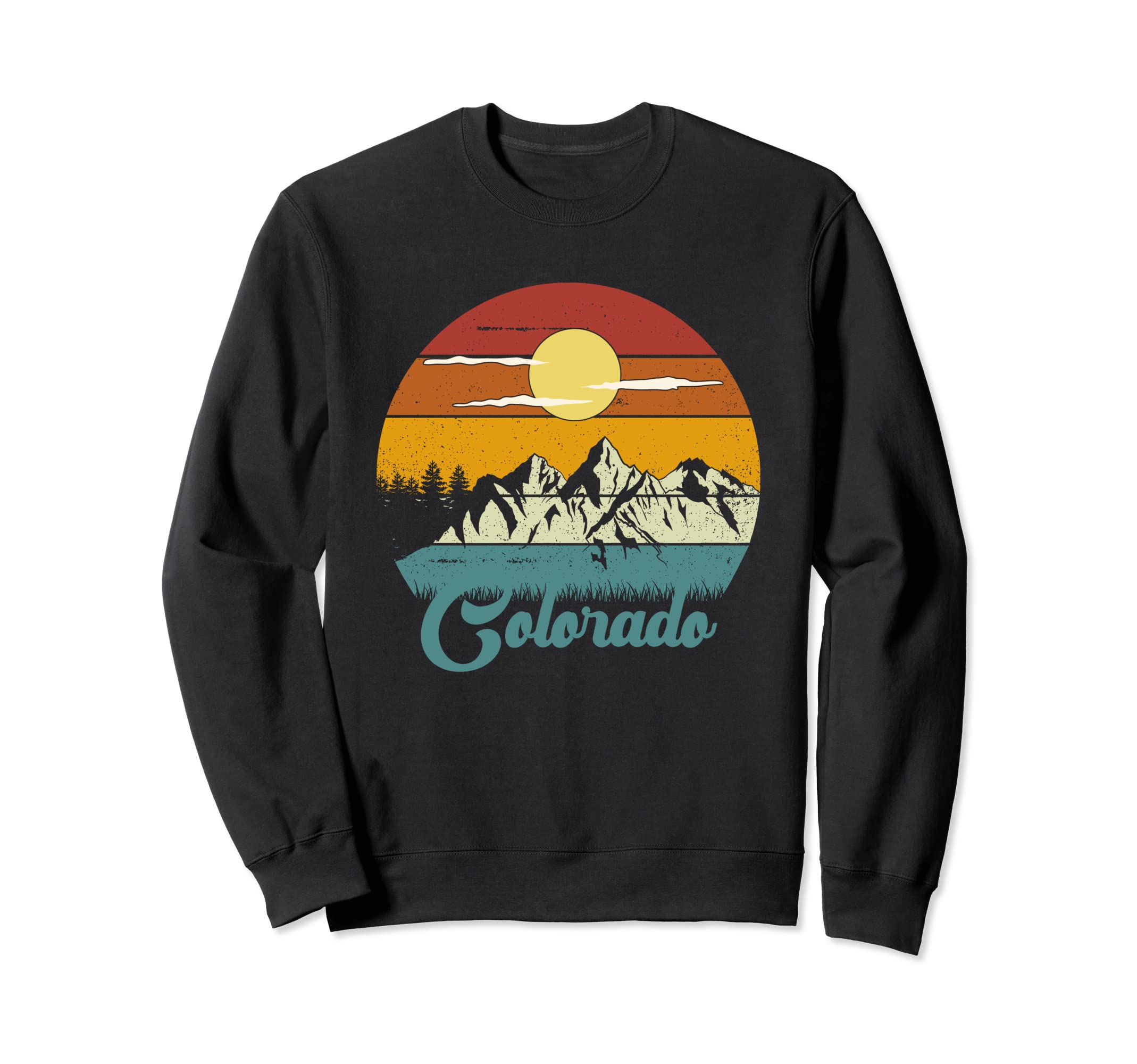 Colorado Distressed Mountains Nature Sweatshirt - Trendy Graphic Men Women - T-Shirt, Sweatshirt, Hoodie