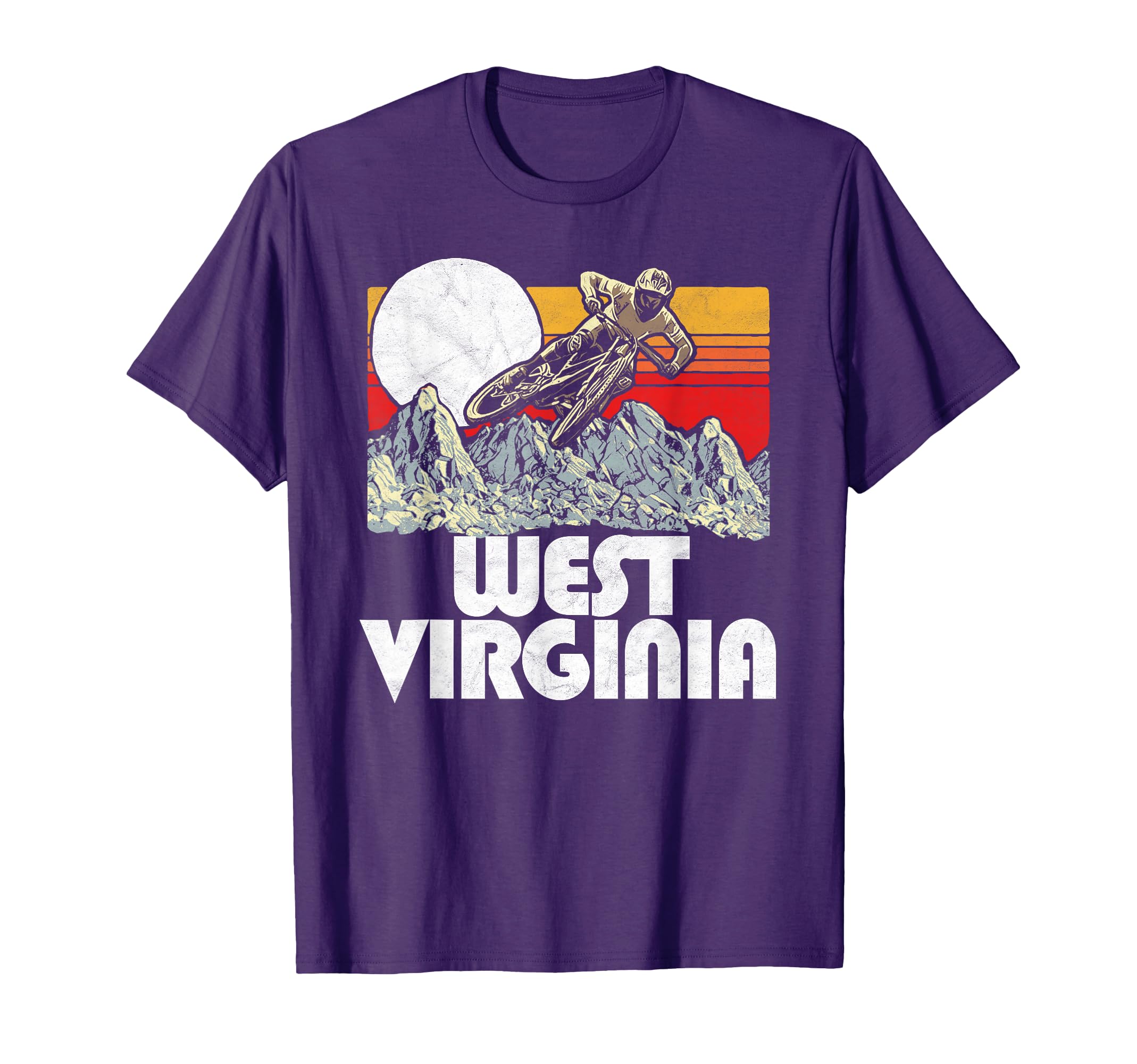 West Virginia Mountain Biking 80S T-Shirt - Minimalist Print Unisex - T-Shirt, Sweatshirt, Hoodie