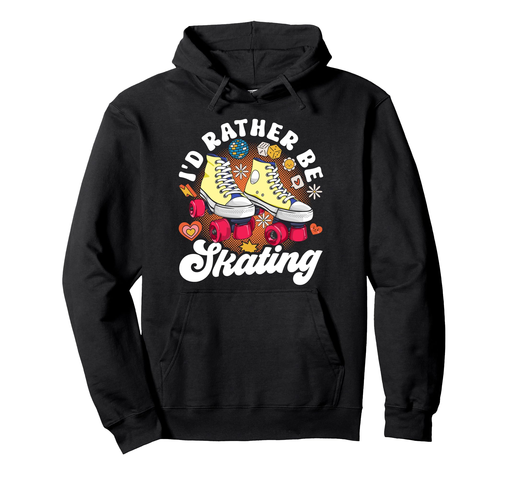 Roller Skating Skate 1970S Id Rather Be Hoodie - Custom Art Print Unisex - T-Shirt, Sweatshirt, Hoodie