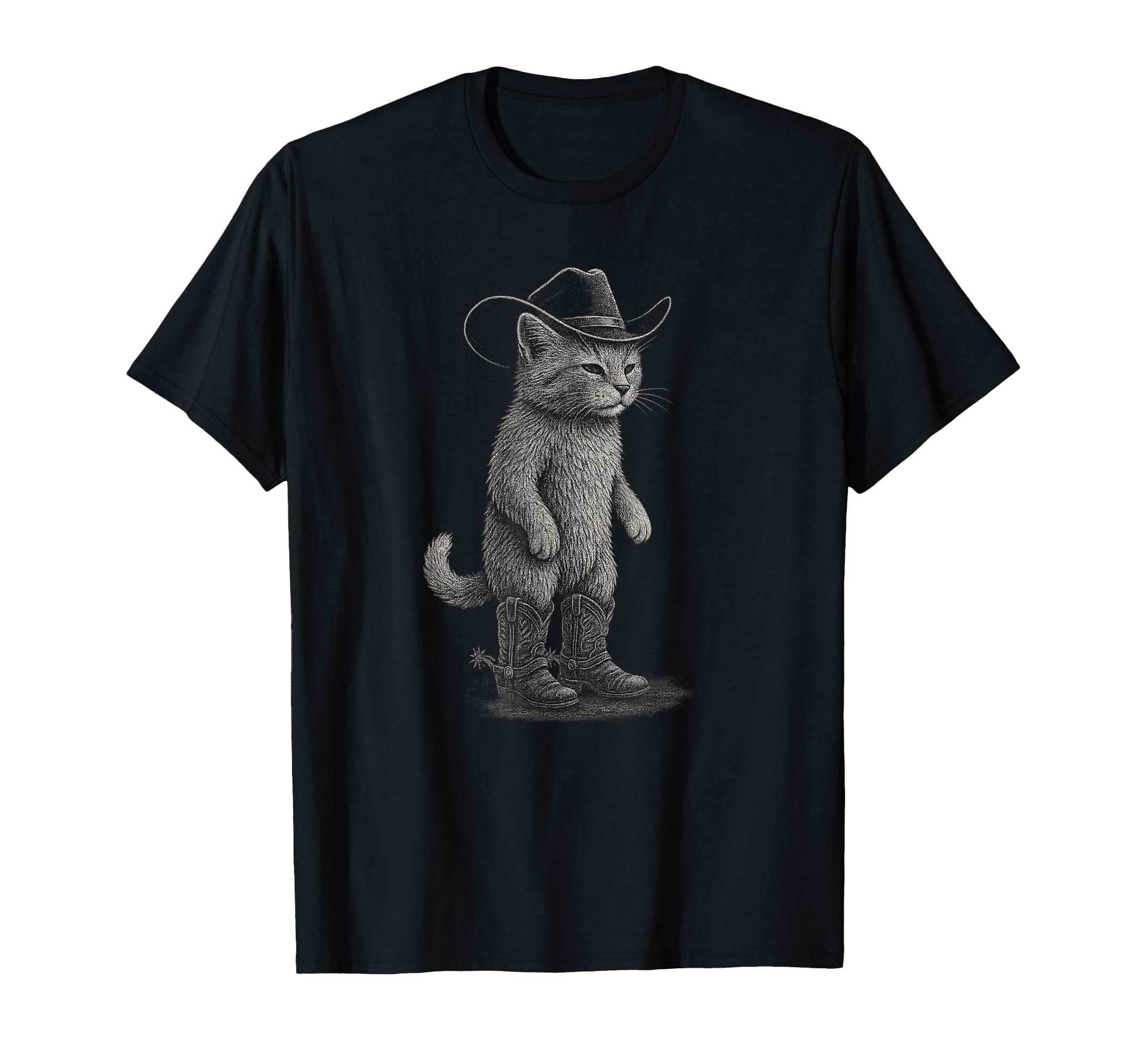 Howdy Cat Cowboy Western Country T-Shirt - Minimalist Print for Adults - T-Shirt, Sweatshirt, Hoodie