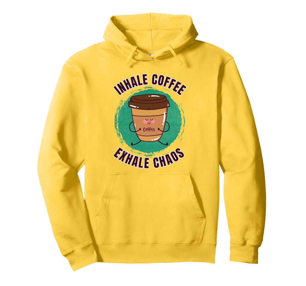 Funny Coffee Yoga Mindfulness Caffeine Hoodie - Graphic Print Men Women - T-Shirt, Sweatshirt, Hoodie
