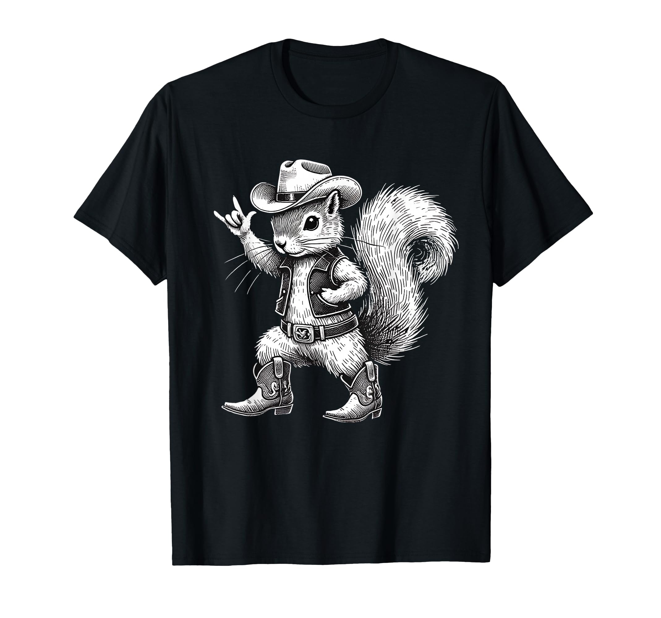 Squirrel Funny Cowboy Cowgirl Western T-Shirt - Unique Graphic for Adults - T-Shirt, Sweatshirt, Hoodie