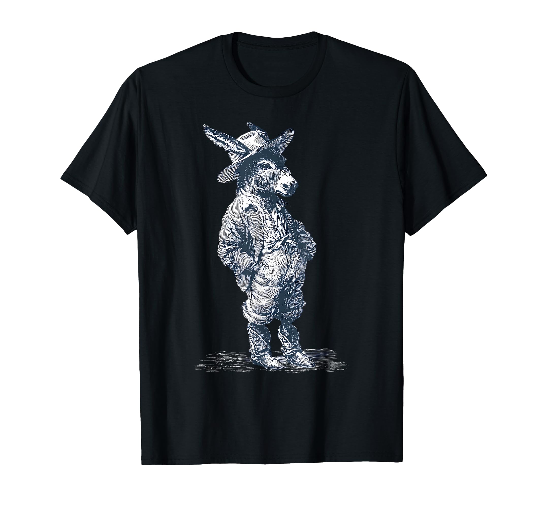 Donkey Cowboy Rodeo Cowgirl Western T-Shirt - Unique Graphic Men Women - T-Shirt, Sweatshirt, Hoodie
