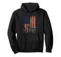 Patriotic Usa American Flag Biker Hoodie - Aesthetic Graphic Men Women - T-Shirt, Sweatshirt, Hoodie
