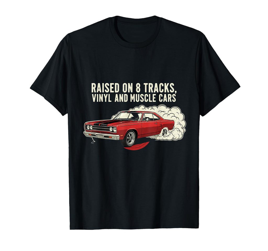 Raised Vinyl And V8S 70 Road Runner Lover T-Shirt - Trendy Graphic Unisex - T-Shirt, Sweatshirt, Hoodie