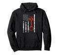 American Flag And Piston Muscle Hoodie - Casual Everyday Wear for Adults - T-Shirt, Sweatshirt, Hoodie