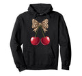 Leopard Bow Cherry Illustration Pinup Hoodie - Graphic Print Men Women - T-Shirt, Sweatshirt, Hoodie