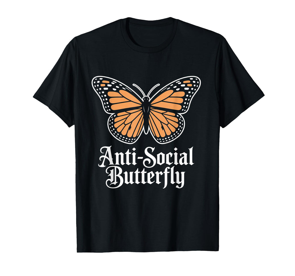 Antisocial Butterfly Gothic Aesthetic T-Shirt - Graphic Print Men Women - T-Shirt, Sweatshirt, Hoodie