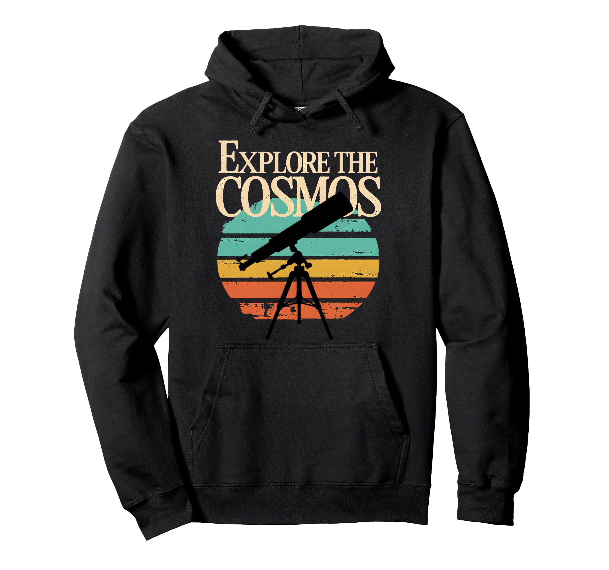 Explore Cosmos Telescope Astronomy Hoodie - Fun Novelty Design for Adults - T-Shirt, Sweatshirt, Hoodie