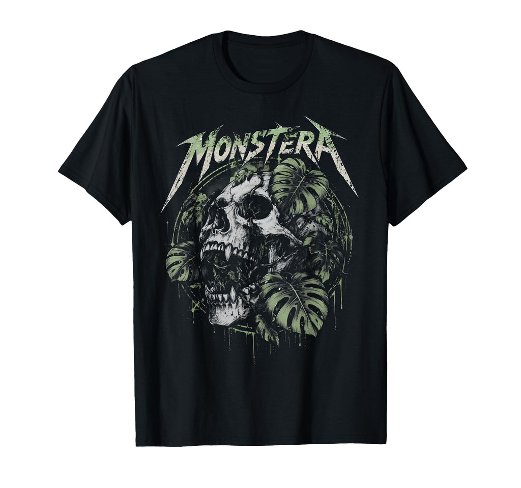 90S Monstera Skull Plant Lover T-Shirt - Aesthetic Graphic for Adults - T-Shirt, Sweatshirt, Hoodie