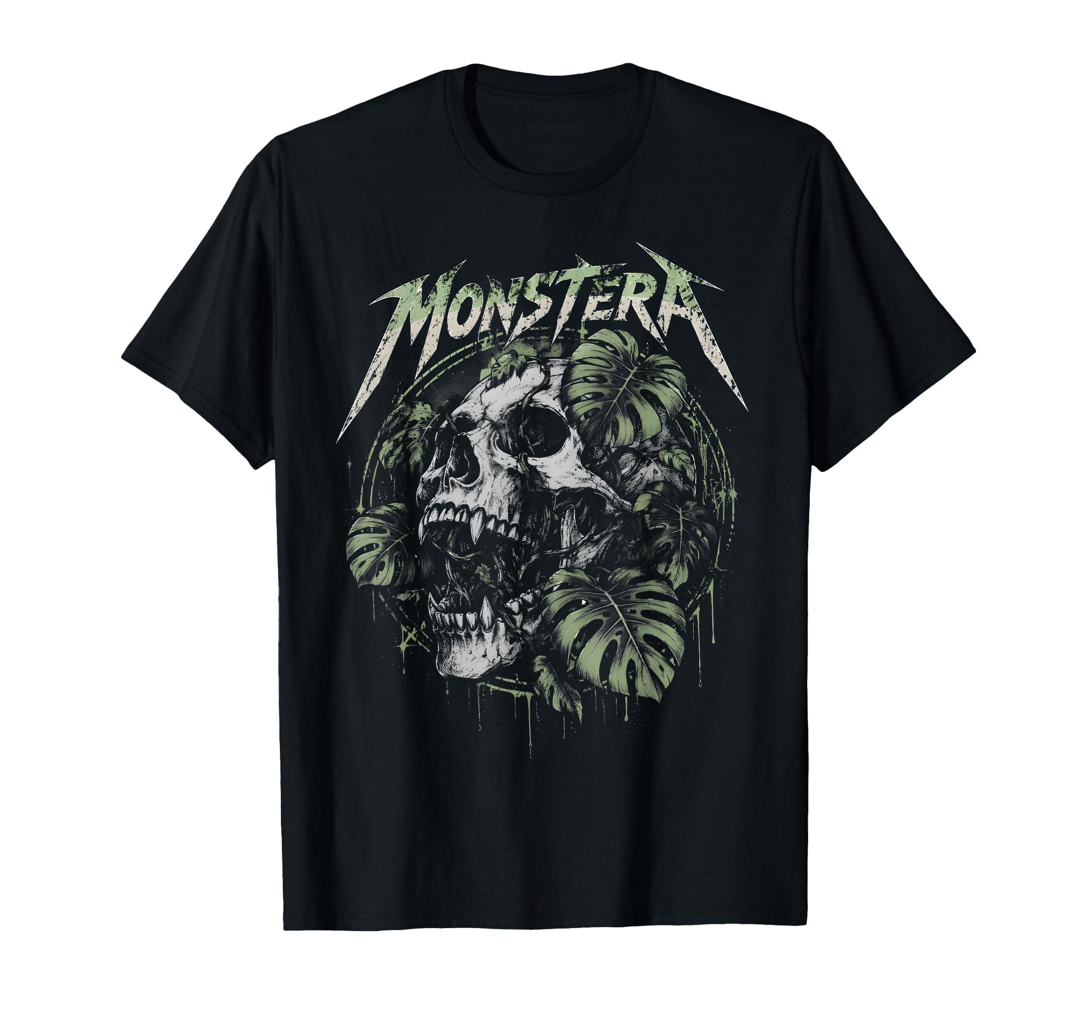 90S Monstera Skull Plant Lover T-Shirt - Aesthetic Graphic for Adults - T-Shirt, Sweatshirt, Hoodie