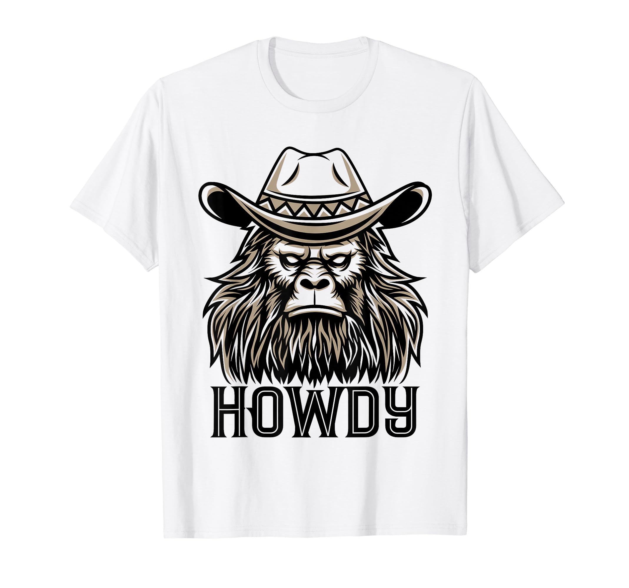 Howdy Bigfoot Sasquatch Cowboy Western T-Shirt - Trendy Graphic Men Women - T-Shirt, Sweatshirt, Hoodie
