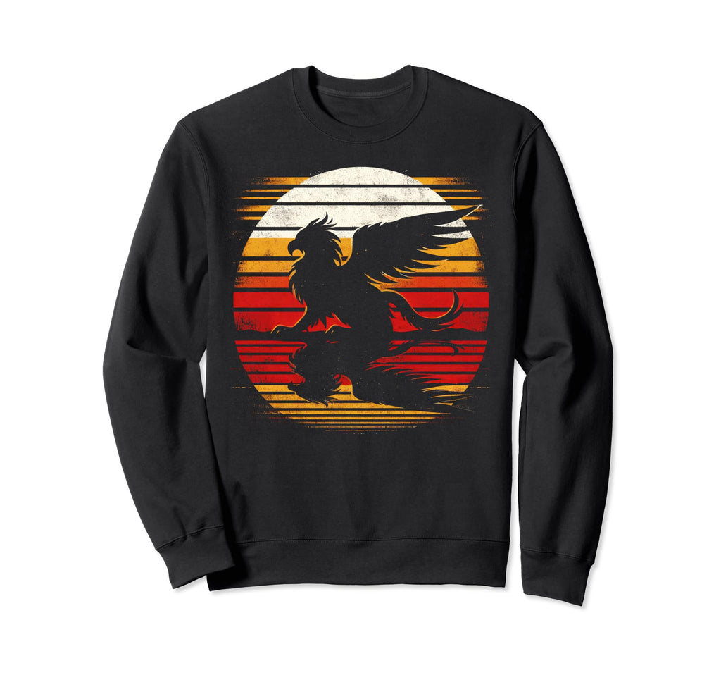 Griffin Sunset Safari 70S Sweatshirt - Fun Novelty Design for Adults - T-Shirt, Sweatshirt, Hoodie