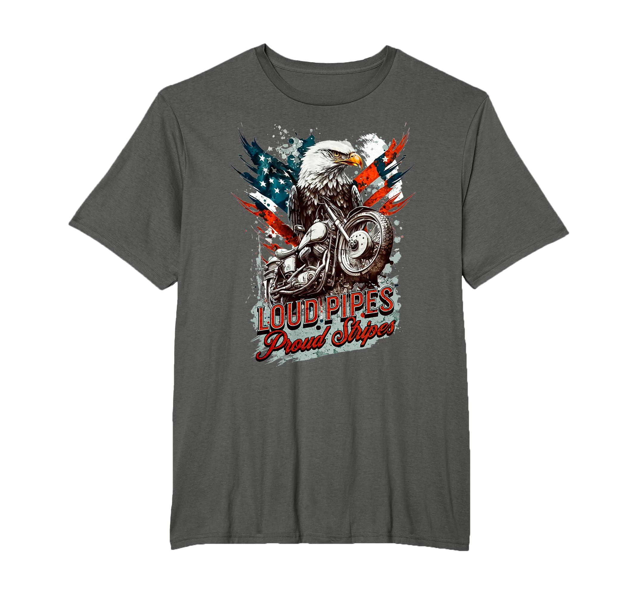 Patriotic Old Biker American Us Flag T-Shirt - Unique Graphic for Adults - T-Shirt, Sweatshirt, Hoodie