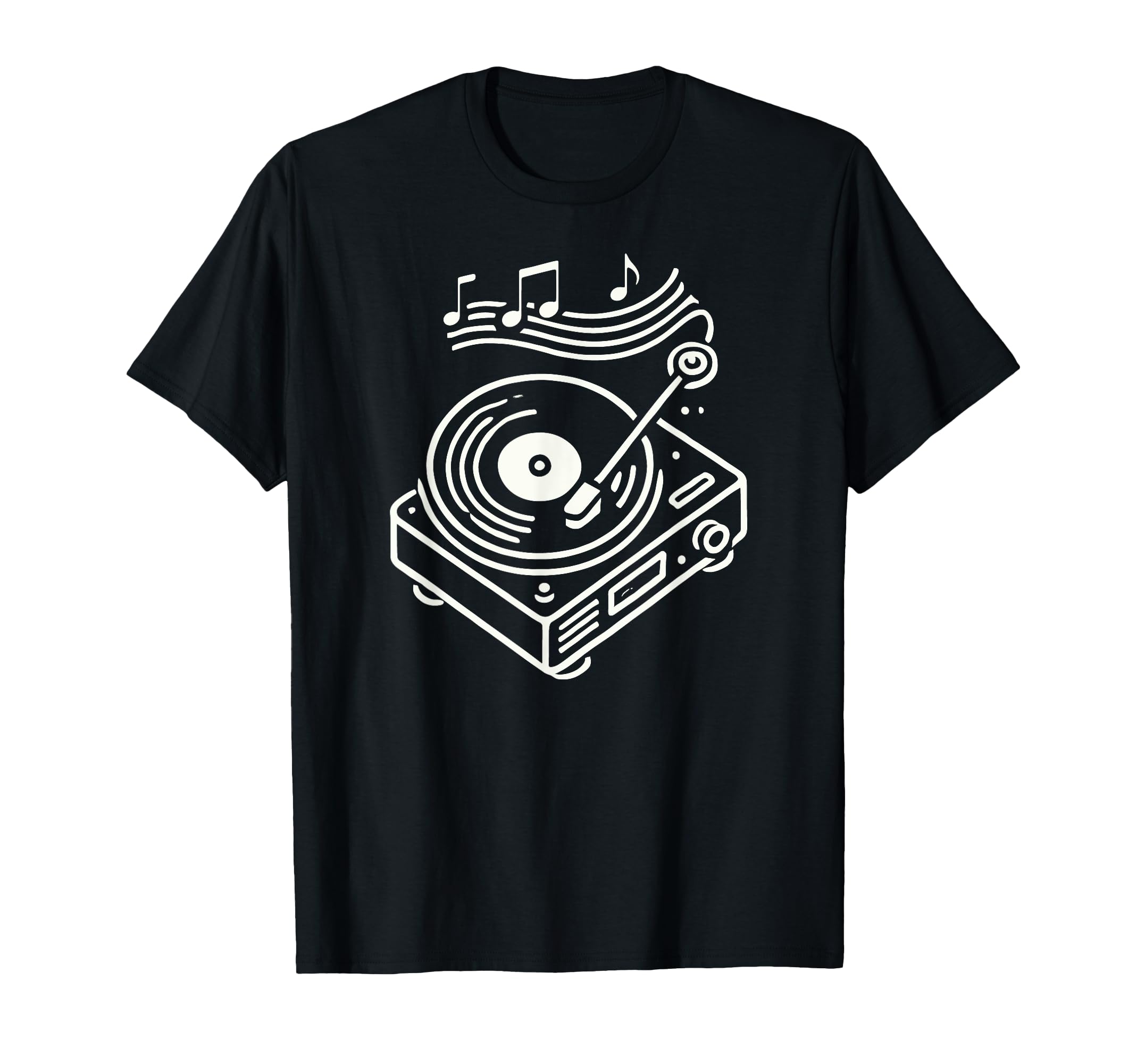 Vinyl Record Player Sketch Music T-Shirt - Fun Novelty Design Men Women - T-Shirt, Sweatshirt, Hoodie