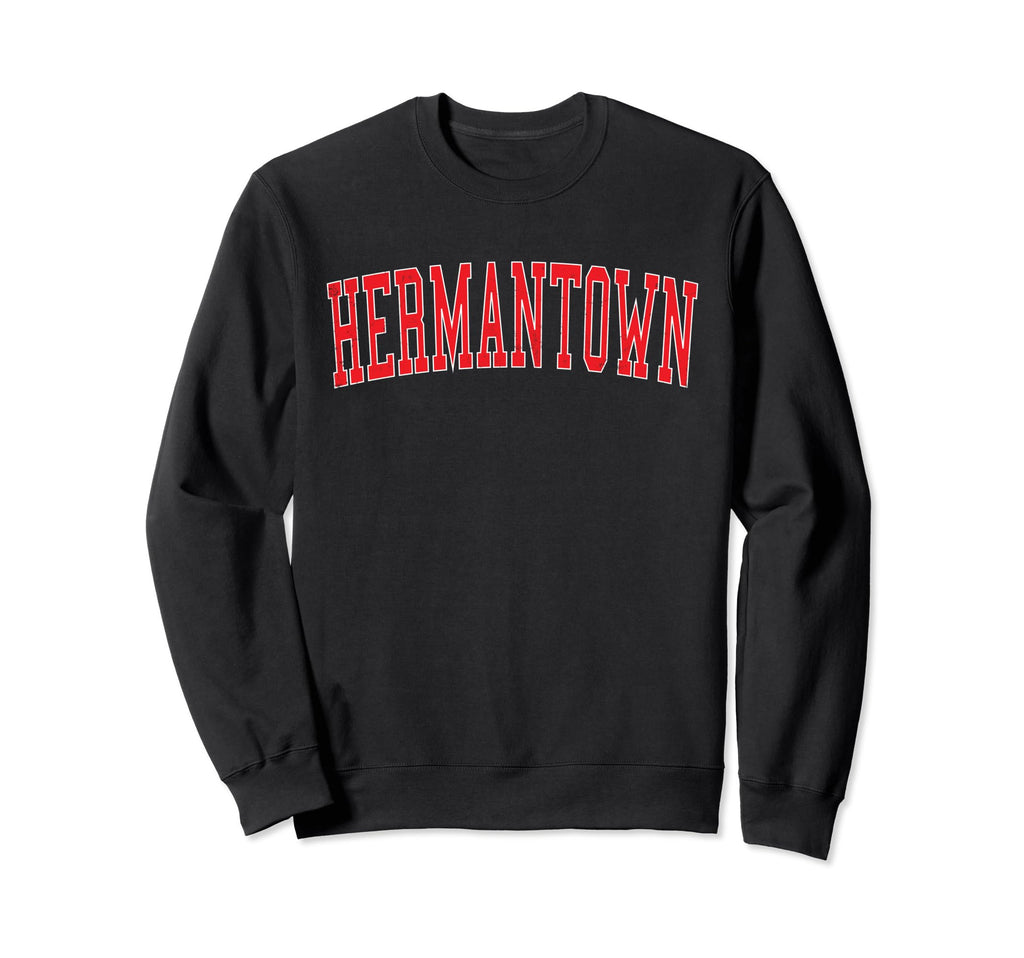 Hermantown Mn Distressed Red Sweatshirt - Fun Novelty Design Men Women - T-Shirt, Sweatshirt, Hoodie