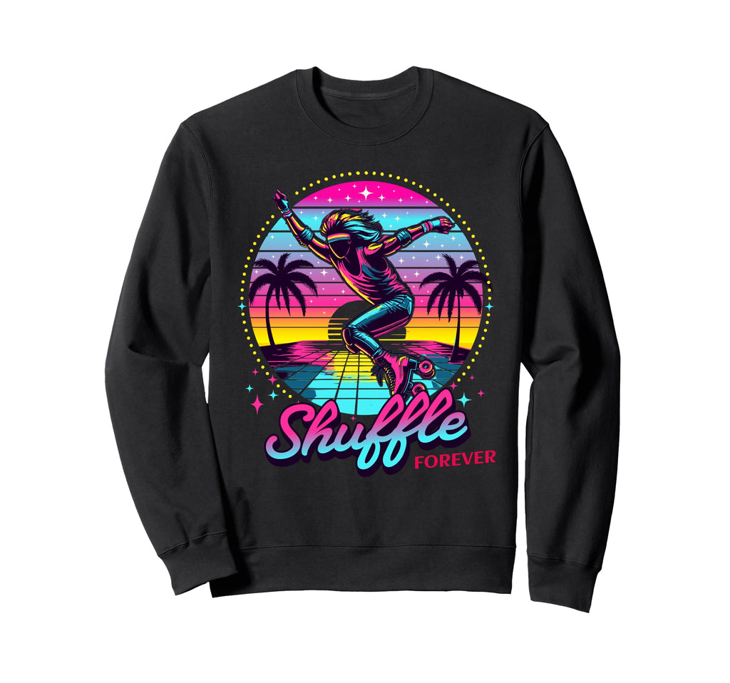 Shuffle Skate Roller Skating 80S Sweatshirt - Aesthetic Graphic Unisex - T-Shirt, Sweatshirt, Hoodie