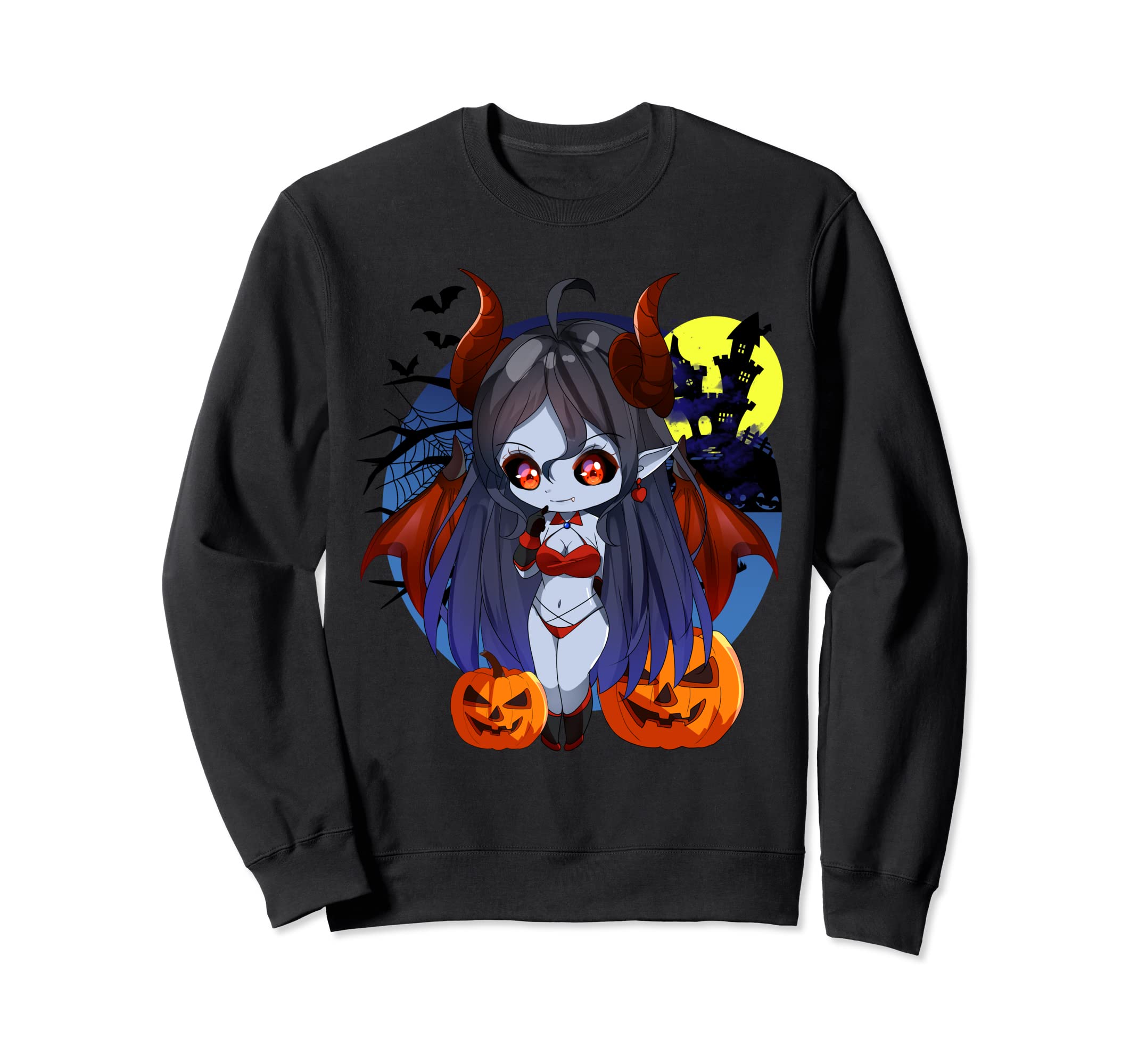 Halloween Chibi Anime Sexy Sweatshirt - Casual Everyday Wear for Adults - T-Shirt, Sweatshirt, Hoodie