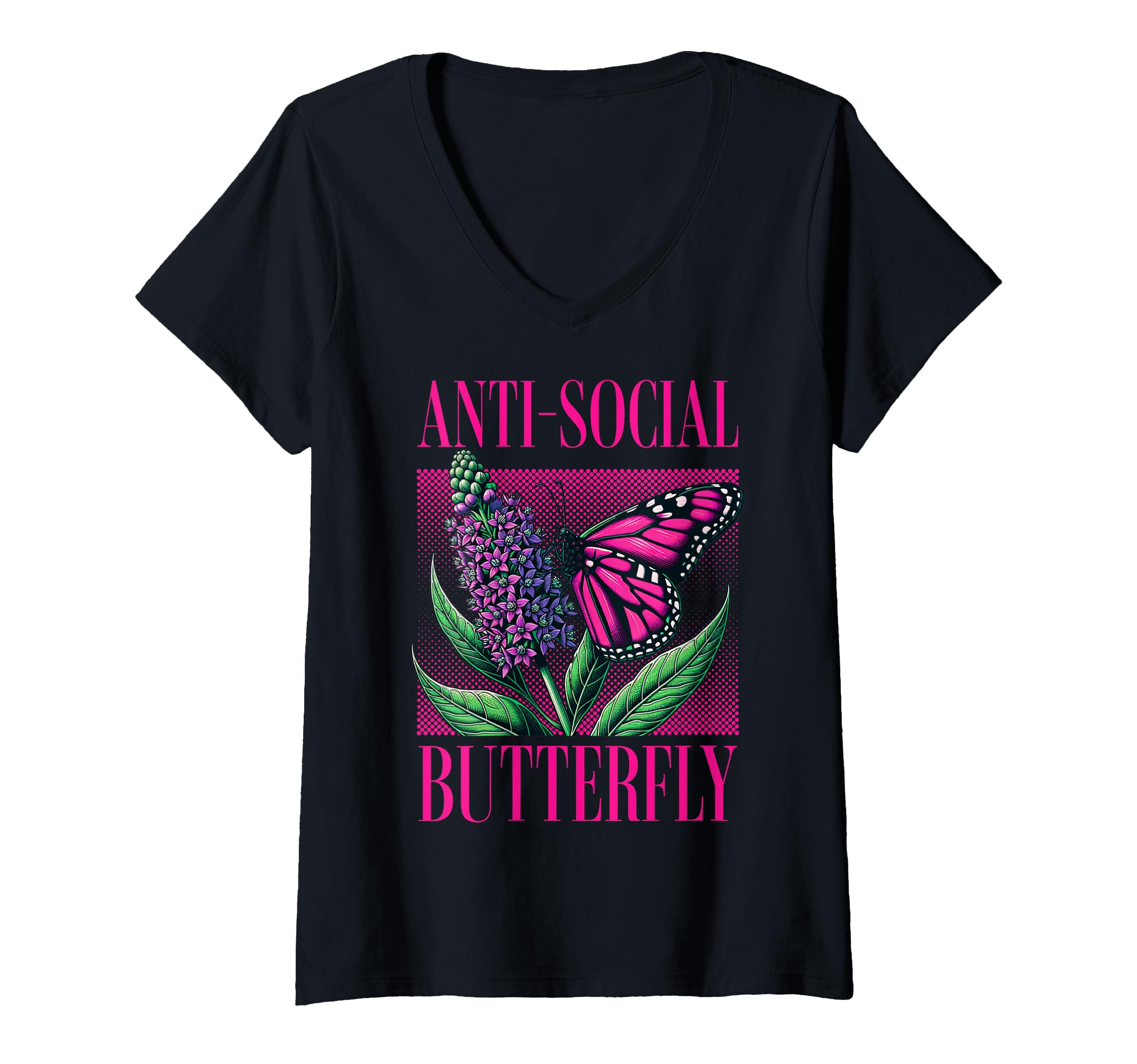 Womens Anti Social Butterfly Funny Awkward T-Shirt - Unique Graphic Unisex - T-Shirt, Sweatshirt, Hoodie