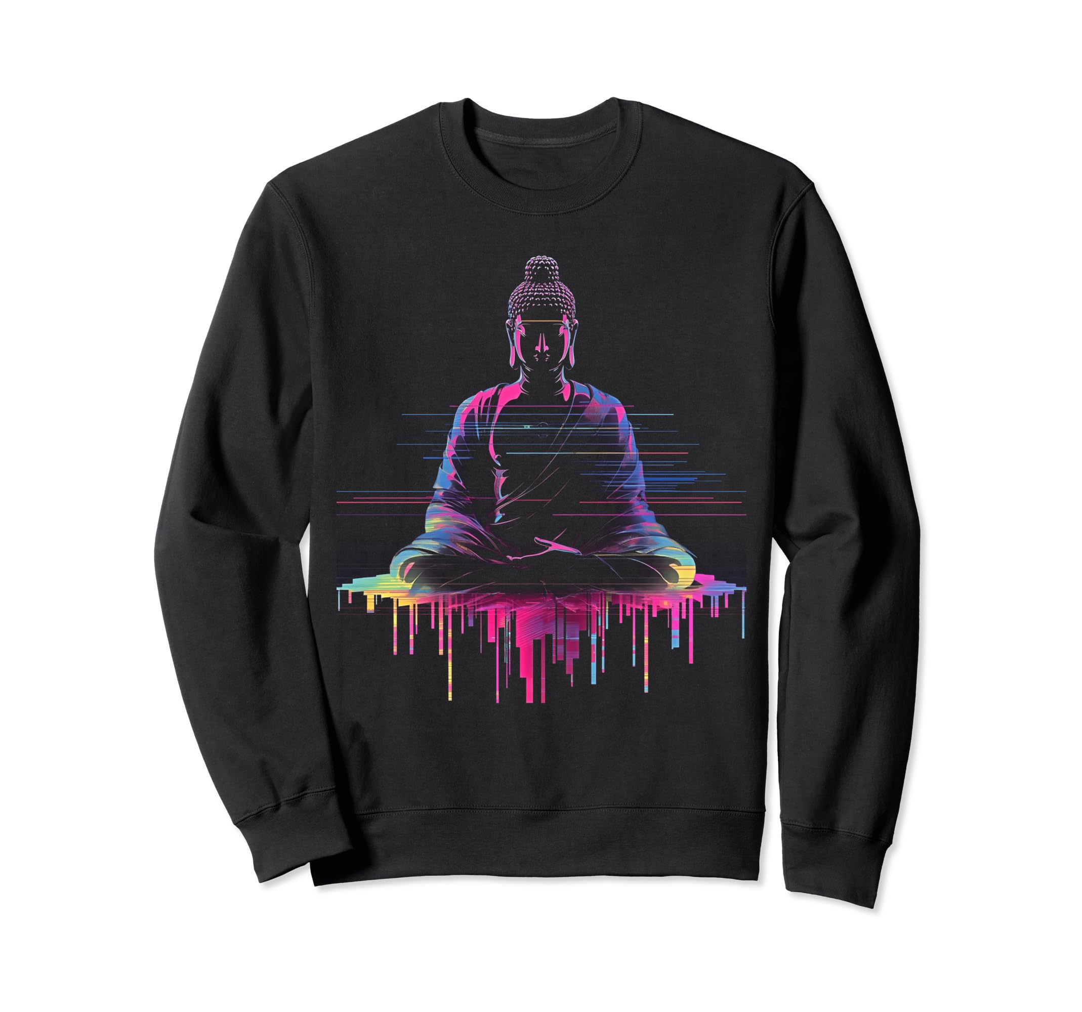 Vaporwave Buddha 80S Synthwave 4 Sweatshirt - Custom Art Print Unisex - T-Shirt, Sweatshirt, Hoodie