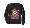 Meditation Yak Yoga Pose Relaxing Animal Sweatshirt - Trendy Graphic Unisex - T-Shirt, Sweatshirt, Hoodie