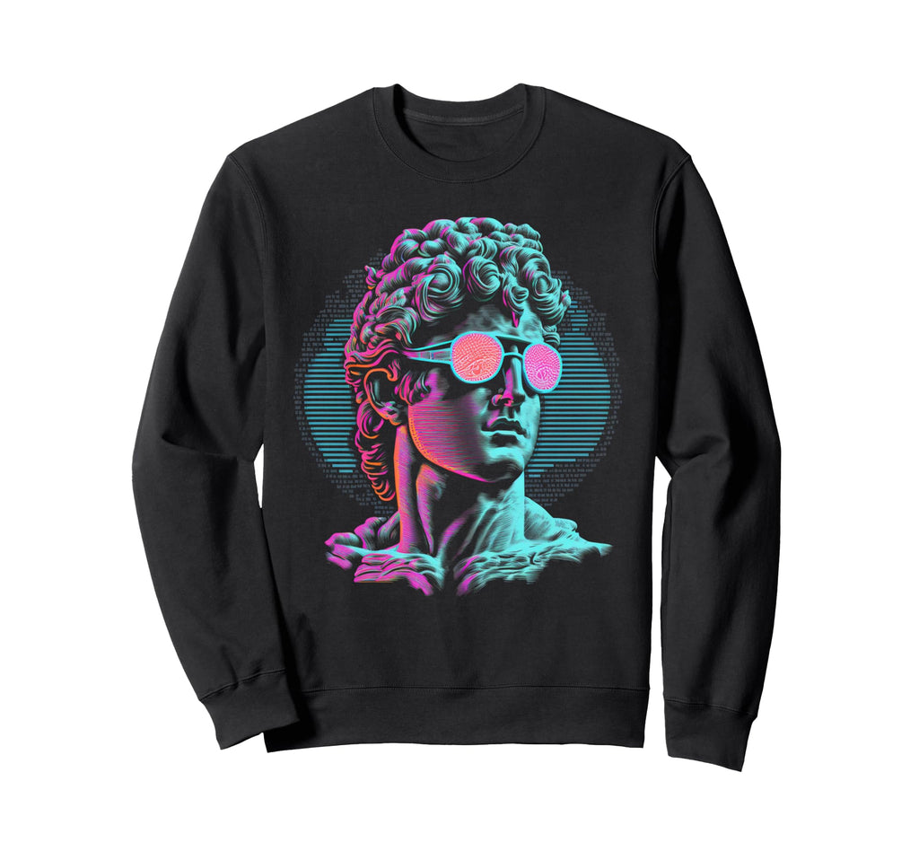 Greek Statue Vaporwave Retrowave Sweatshirt - Custom Art Print Men Women - T-Shirt, Sweatshirt, Hoodie