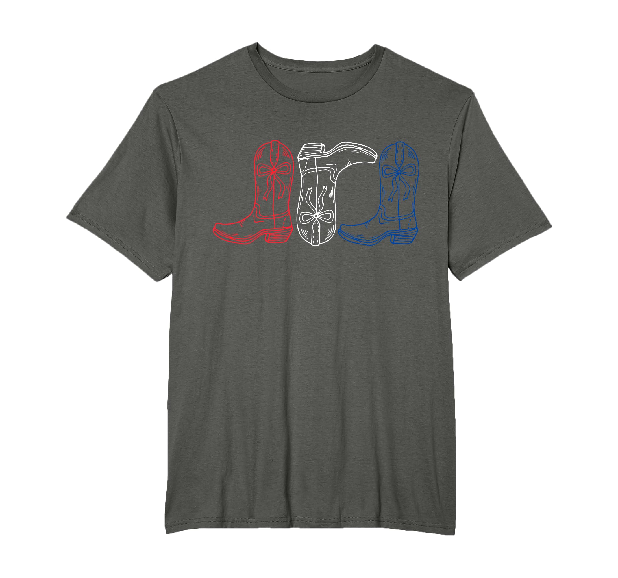 Red White Blue Cowgirl Boots 4Th T-Shirt - Fun Novelty Design for Adults - T-Shirt, Sweatshirt, Hoodie
