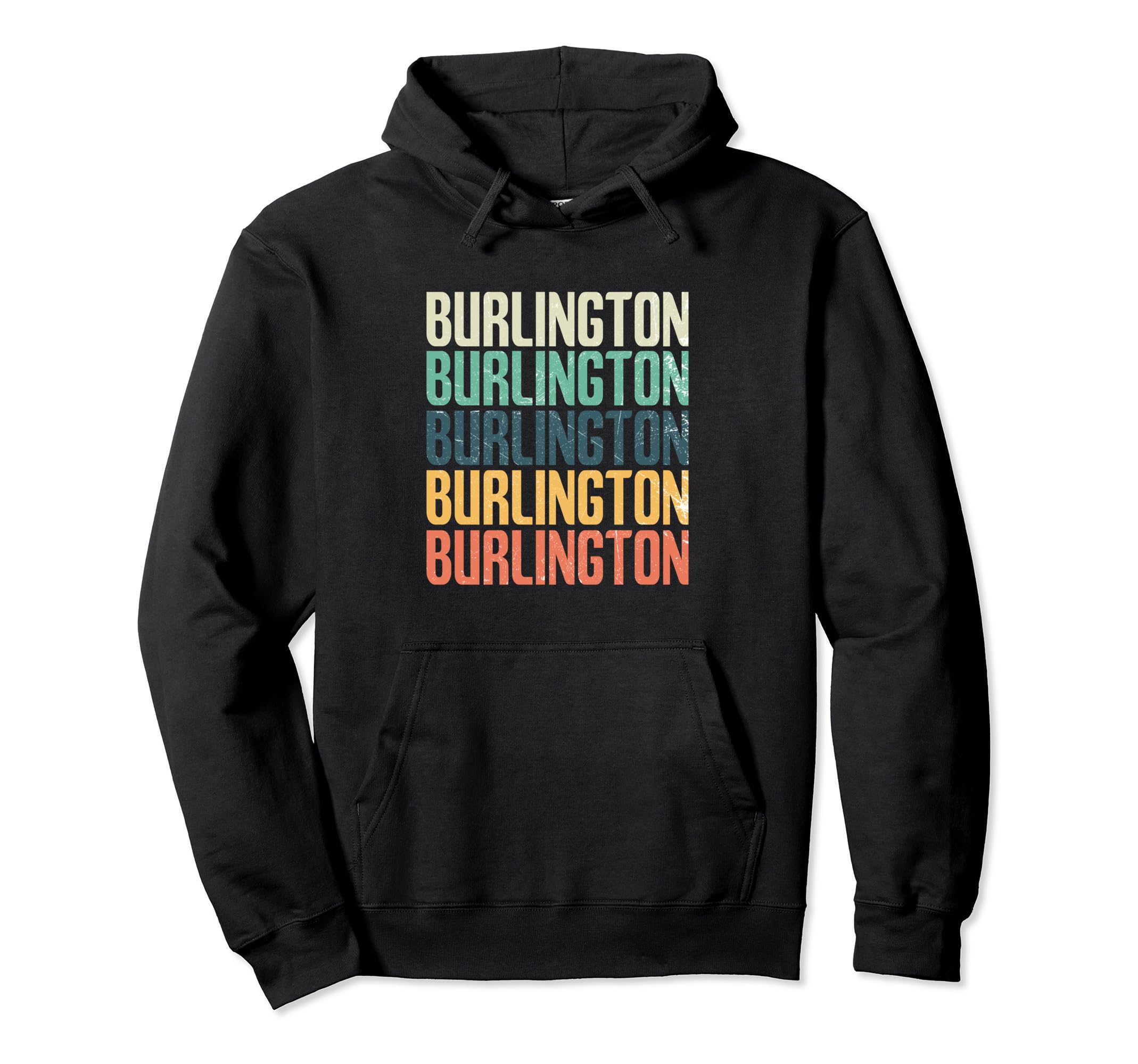 Typography 1970S 1980S Burlington Hoodie - Fun Novelty Design Unisex - T-Shirt, Sweatshirt, Hoodie
