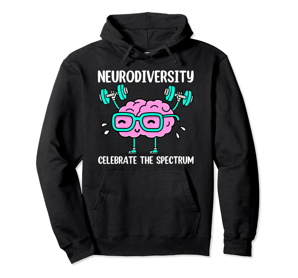Neurodiversity Brain Autism Awareness Asd Hoodie - Graphic Print Unisex - T-Shirt, Sweatshirt, Hoodie