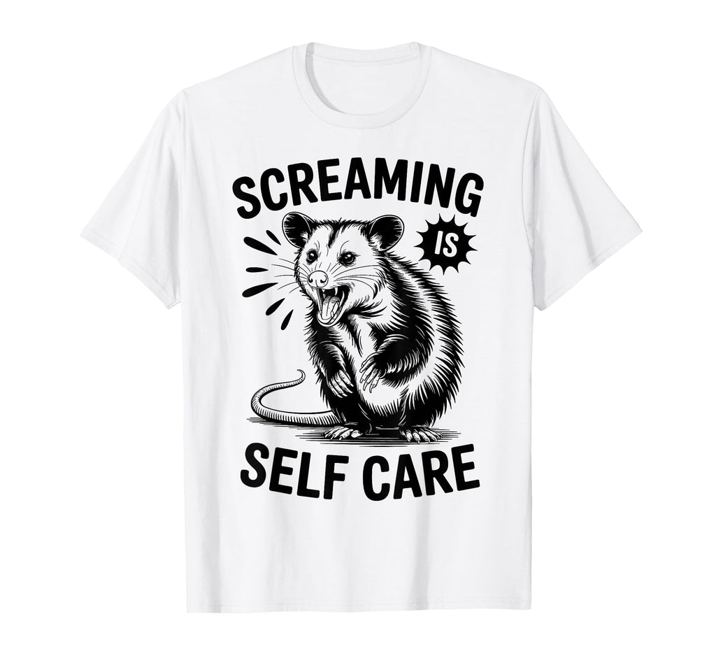 Funny Opossum Raccoon Screaming Is T-Shirt - Trendy Graphic for Adults - T-Shirt, Sweatshirt, Hoodie