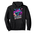 Outrun To Stars Space Rocket Vaporwave Hoodie - Minimalist Print for Adults - T-Shirt, Sweatshirt, Hoodie