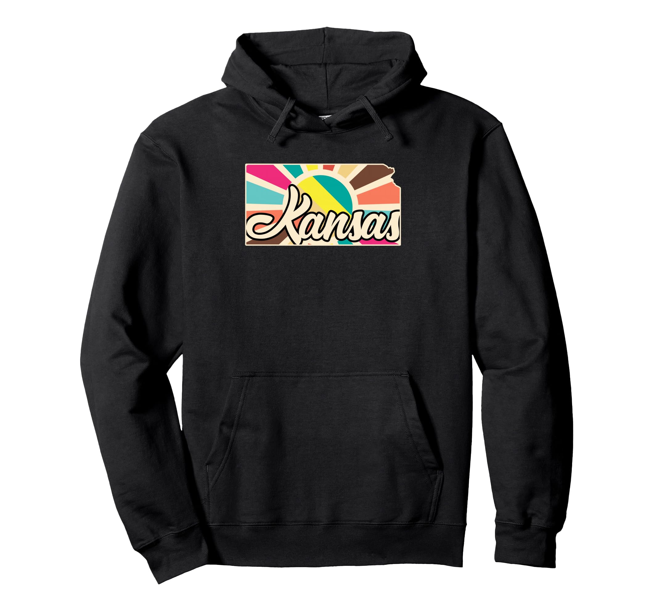 Kansas Pride Kansas State Colorful Hoodie - Custom Art Print for Adults - T-Shirt, Sweatshirt, Hoodie