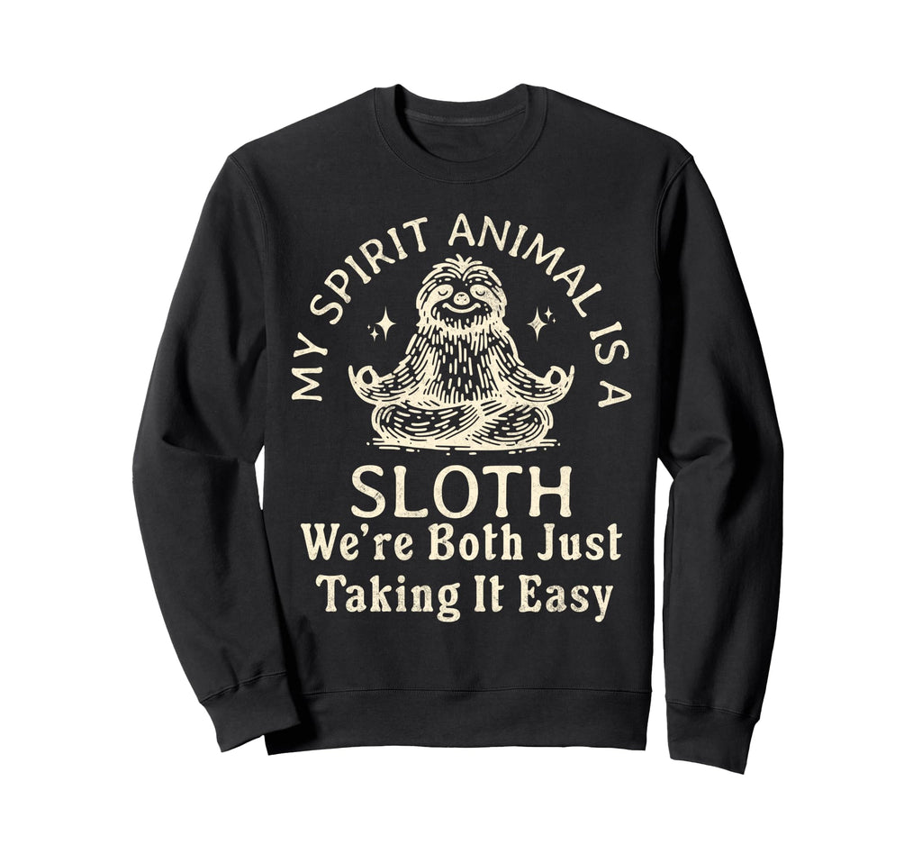 Funny Spirit Animal Sloth Sweatshirt - Minimalist Print Men Women - T-Shirt, Sweatshirt, Hoodie