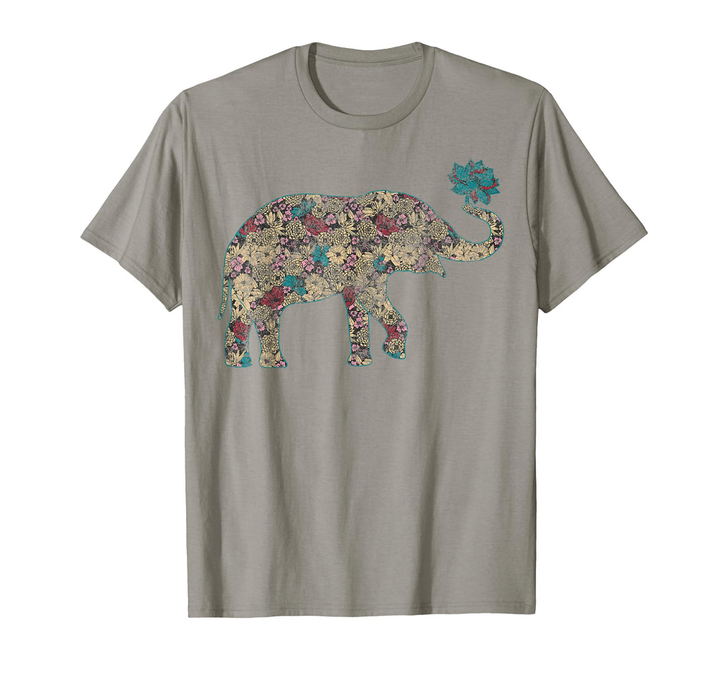 Floral Pattern Elephant T-Shirt - Aesthetic Graphic Unisex - T-Shirt, Sweatshirt, Hoodie